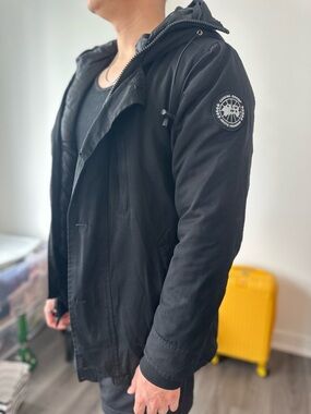 Canada Goose Black Hooded Military Field Jacket
